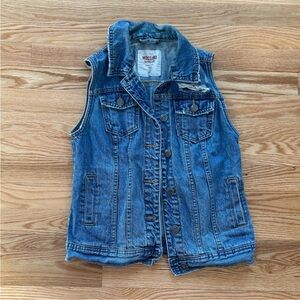 Mossimo supply co denim collar vest distressed pockets denim jacket small S